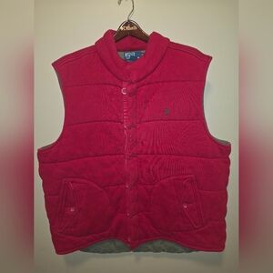 Polo by Ralph Lauren Red Quilted Vest Mens 2XB Vintage